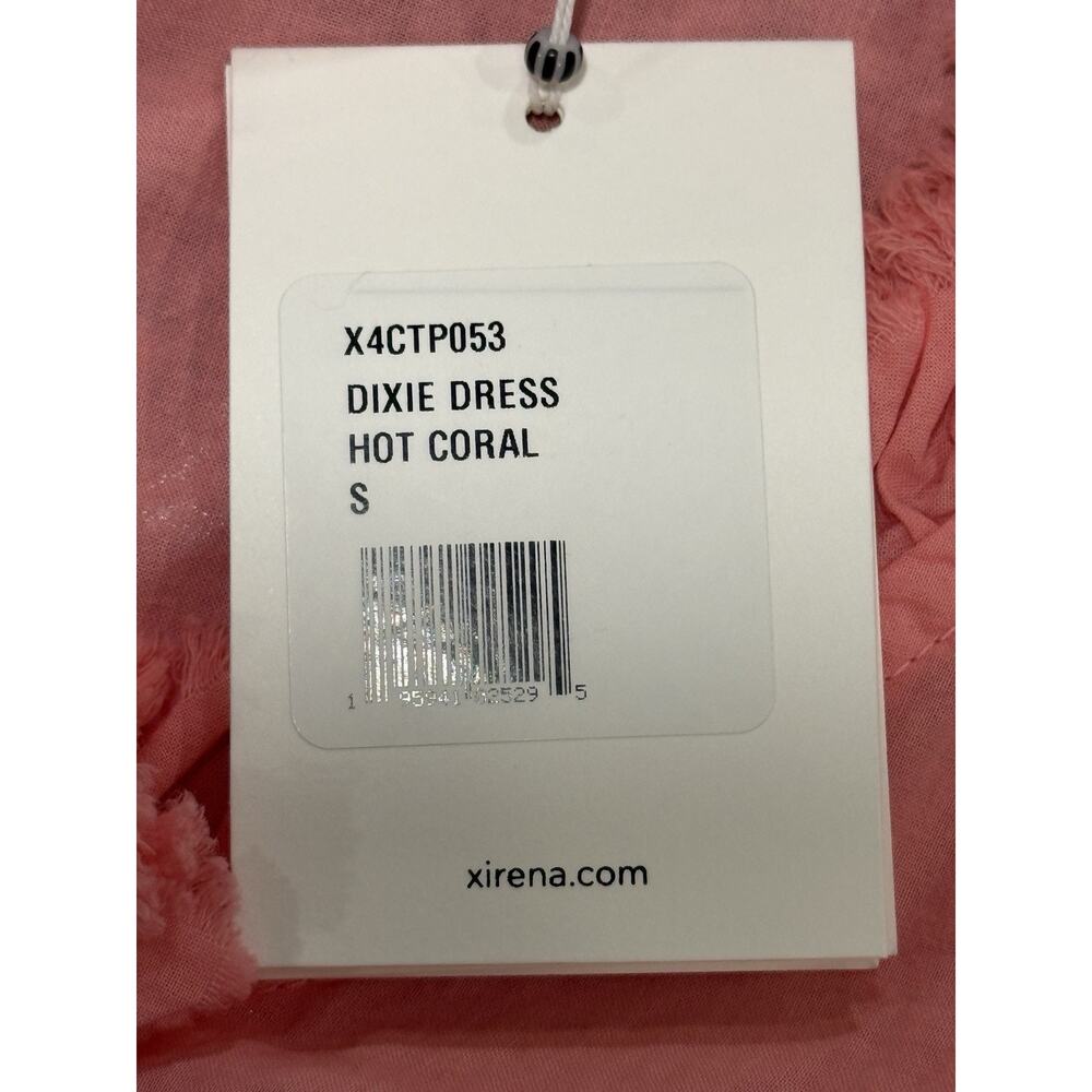 NWT $285 Xirena Dixie Dress Button Front Size Small Hot Coral 100% Cotton - Picture 6 of 8